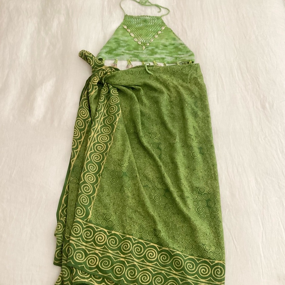 Bouncy Wear Green Coverup Skirt Set Sz S